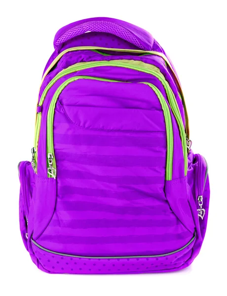 Purple school backpack — ストック写真
