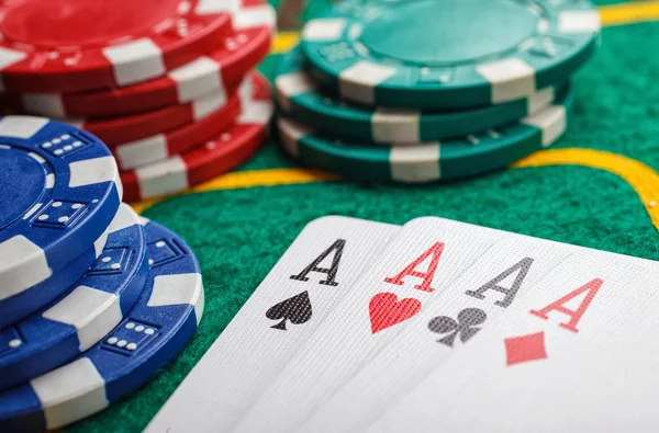 Poker dört Aslar — Stok fotoğraf