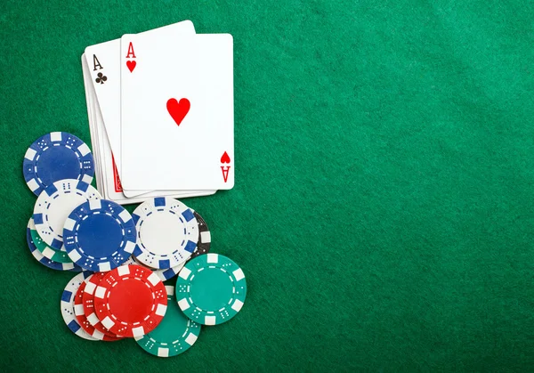 Poker two aces, place for text — Stock Photo, Image