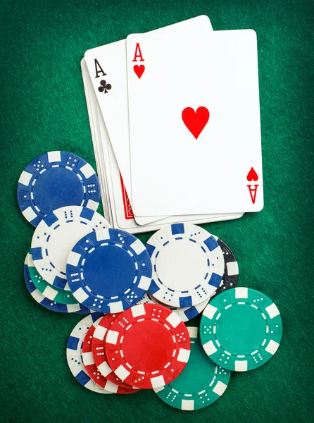 Poker due assi, posto per il testo — Foto Stock