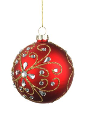 güzel bir kırmızı Noel top crystals ile
