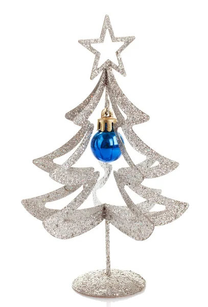Noel dekorasyon gümüş ağacı — Stok fotoğraf