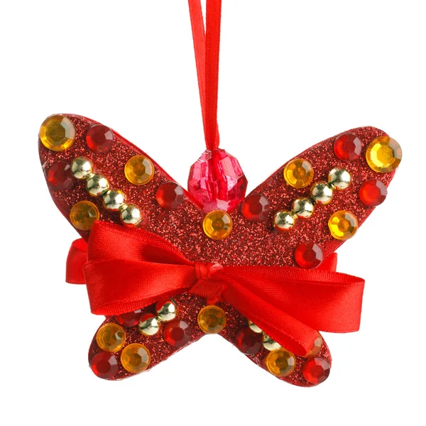 Christmas decoration butterfly — Stock Photo, Image