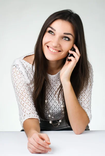Beautiful girl with mobile phone — Stock Photo, Image