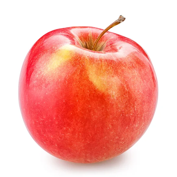 Manzana roja aislada en blanco con camino de recorte —  Fotos de Stock