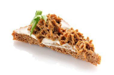 Beyaz üzerine lezzetli açık büfe, kanepe