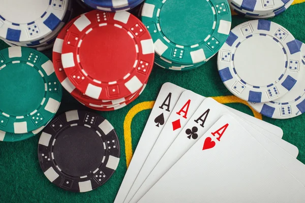 Poker dört Aslar — Stok fotoğraf