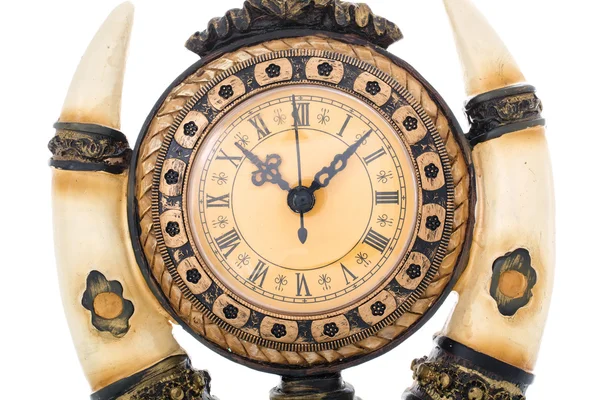 Vecchio orologio antico isolato su bianco — Foto Stock