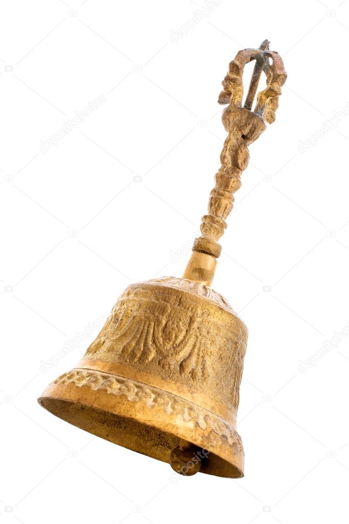 copper bell on a white background