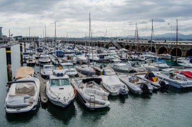 Many boat at Santander Harbor