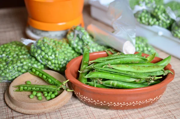 Almacenamiento de guisantes — Foto de Stock