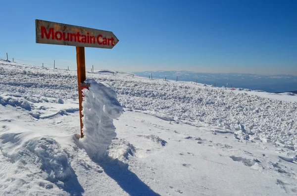 Carro di montagna segno — Foto Stock