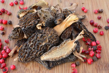 Kuru Morels bir mutfak