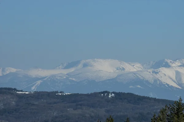 Paisagem panorâmica de inverno de Vitosha para a montanha Rila — Fotografia de Stock