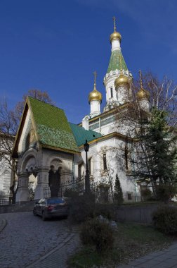 Rus Ortodoks Kilisesi Harikalar İşçisi Aziz Niklas veya Sonbaharda Mucize Yaratıcı, Sofya, Bulgaristan, Avrupa  