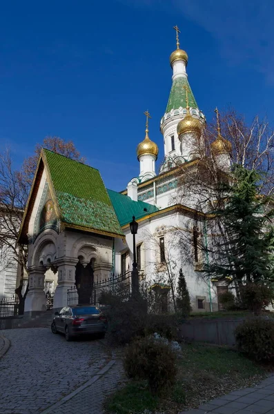 Chiesa Ortodossa Russa San Nicola Taumaturgo Operaio Miracolo Autunno Sofia — Foto Stock