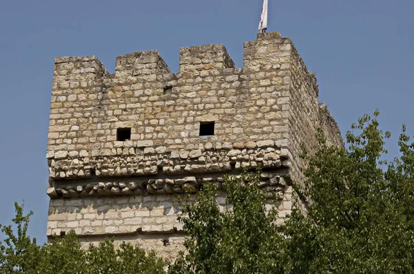 Εξωτερική Άποψη Των Ερειπίων Από Πέτρινο Πύργο Φρούριο Από Μεσαιωνική — Φωτογραφία Αρχείου