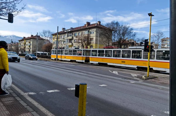 Sofia Bulgária Janeiro 2021 Infraestrutura Urbana Com Sistema Cruzamento Semáforo — Fotografia de Stock