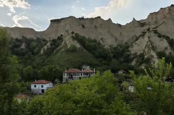 Veduta panoramica dell'antica città di Melnik — Foto Stock