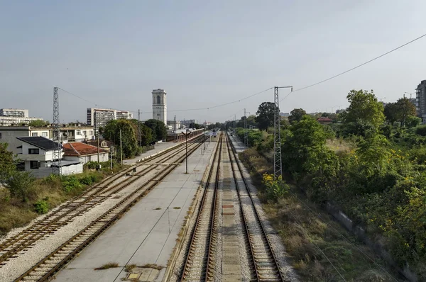 Tren istasyonu Rusçuk - yukarıdan görünüm — Stok fotoğraf