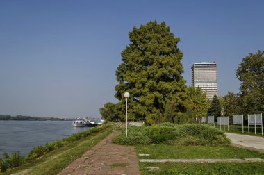 Riverside park'Rusçuk şehir Tuna Nehri boyunca