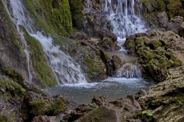 Taze Krushuna şelaleler cascade derin orman ve rock
