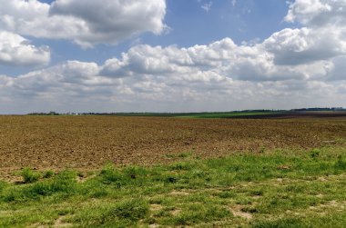 Arka plan gökyüzü, bulutlar ve alan