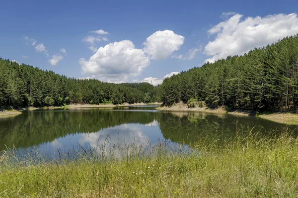 Kicsi dam vagy tározó gyönyörű hegyi Plana — Stock Fotó