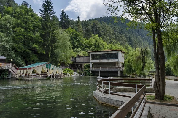 Karstik bahar ve şelale doğru Kleptuza Gölü Panoraması
