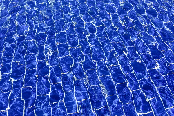 Texture Fond Des Carreaux Bleus Dans Piscine Eau — Photo