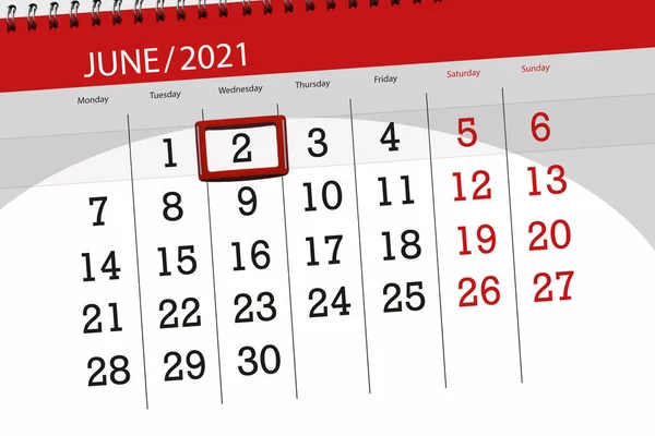 2021年6月2日截止日期为2021年6月1日 — 图库照片