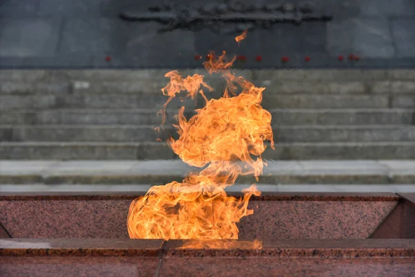 Вечный Огонь Памятника Воинам Погибшим Войне — стоковое фото
