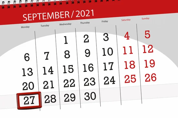 Agenda Mois Septembre 2021 Date Butoir Lundi — Photo