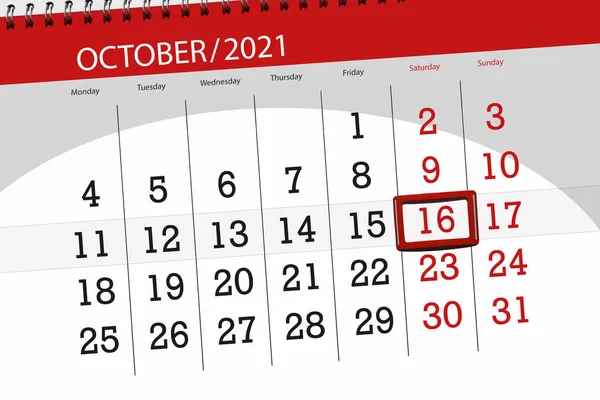 Agenda Mois Octobre 2021 Date Butoir Samedi — Photo