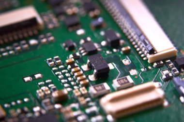   electronic board with radio components                             