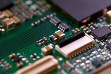   electronic board with radio components                             