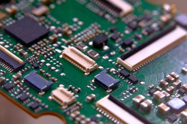   electronic board with radio components                             