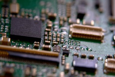   electronic board with radio components                             