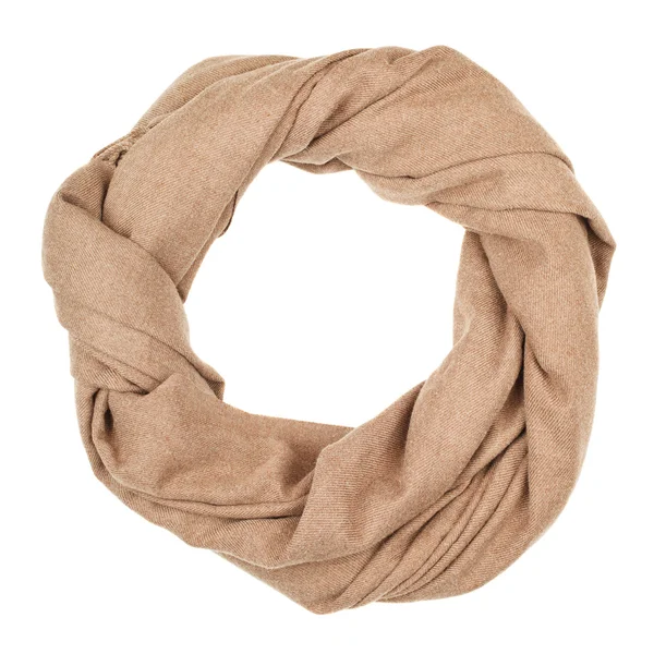 Sidenscarf. Beige sidenscarf isolerad på vit bakgrund — Stockfoto