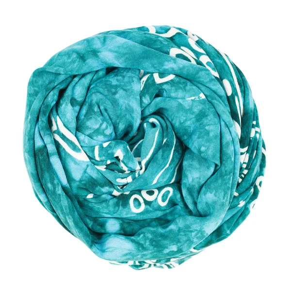 Foulard en soie. Foulard en soie bleu isolé sur fond blanc — Photo