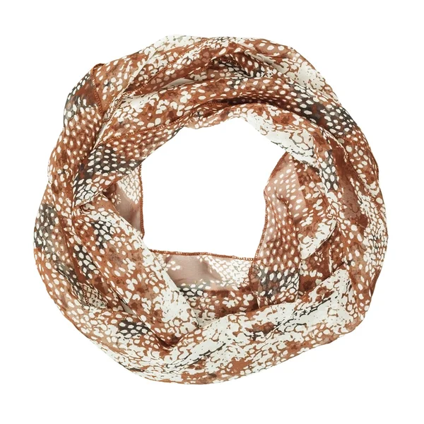 Шелковый шарф. Бежевый шелковый шарф на белом фоне — стоковое фото