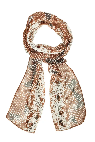 Sidenscarf. Beige sidenscarf isolerad på vit bakgrund — Stockfoto