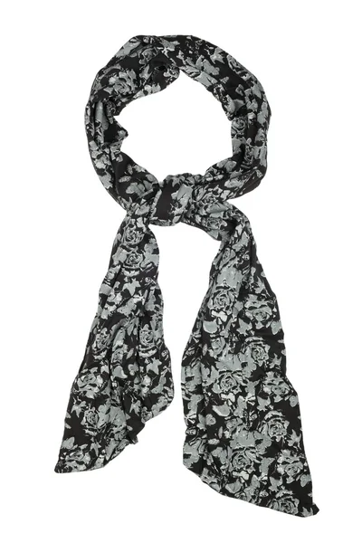 Silk scarf. Black silk scarf isolated on white background. — Stock Photo, Image