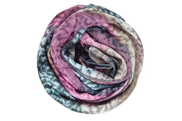 Foulard en soie lilas et gris isolé sur fond blanc — Photo