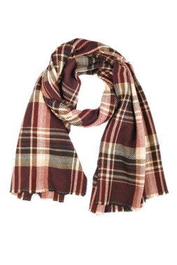 Beyaz arka plan üzerinde izole yün atkı.