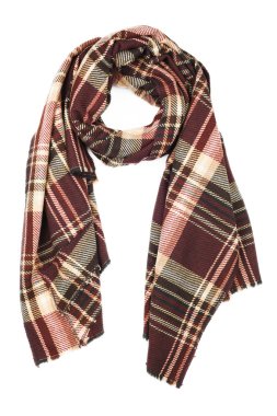 Beyaz arka plan üzerinde izole yün atkı