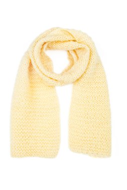 Beyaz arka plan üzerinde izole yün atkı