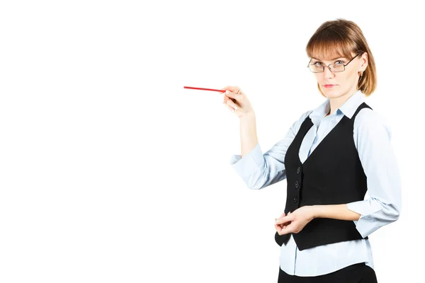 Lehrer. Porträt eines Mädchens mit einem Buch — Stockfoto