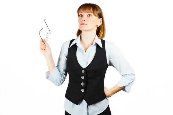 Teacher. Portrait of girl with a book — Stock Photo, Image