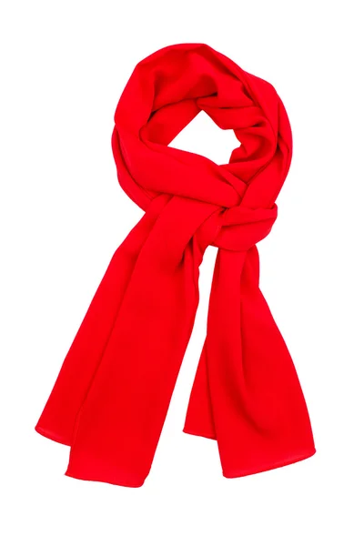 Red silk scarf isolated on white background. — Stock Photo, Image